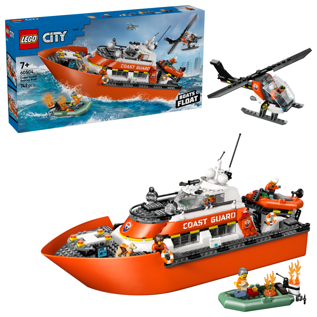 LEGO City Coast Guard Rescue Boat & Helicopter Set 60504