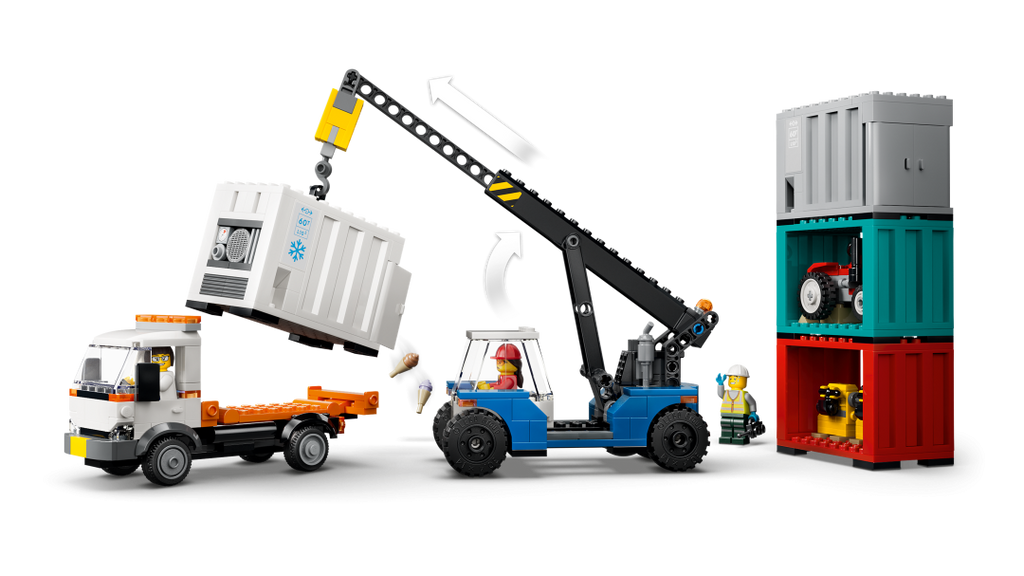 LEGO City Harbor Freight Train with Crane & Truck Set 60509
