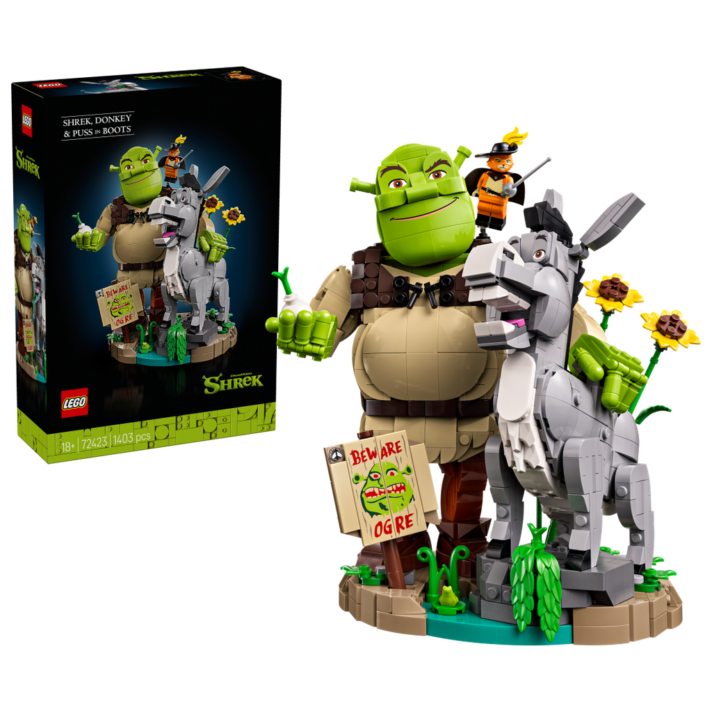 LEGO ICONS Shrek, Donkey & Puss in Boots Set 72423