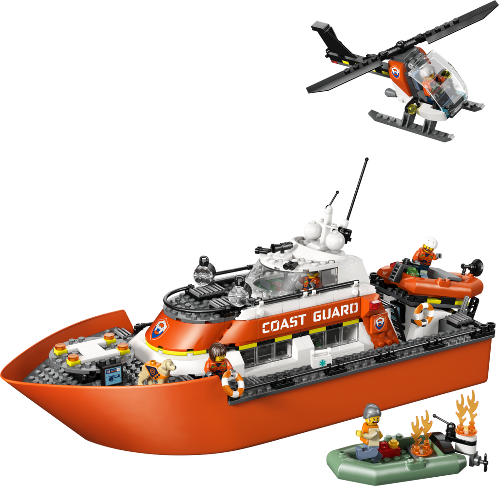 LEGO City Coast Guard Rescue Boat & Helicopter Set 60504