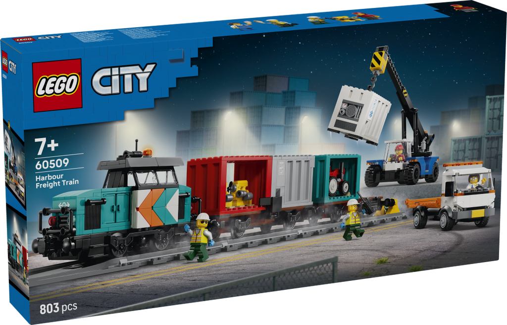 LEGO City Harbor Freight Train with Crane & Truck Set 60509