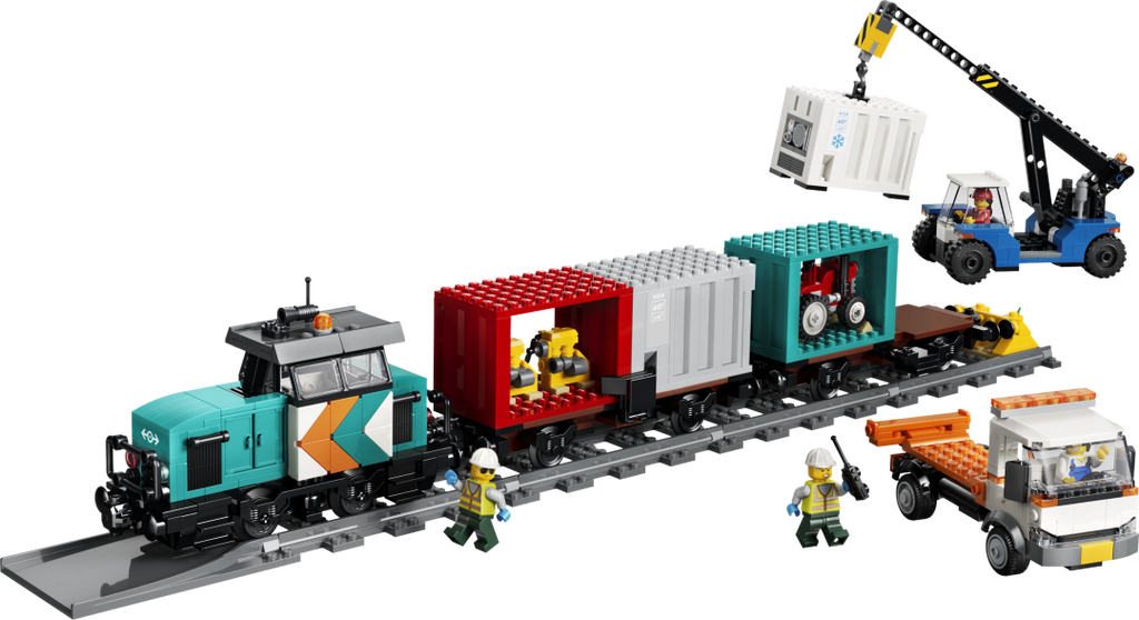 LEGO City Harbor Freight Train with Crane & Truck Set 60509