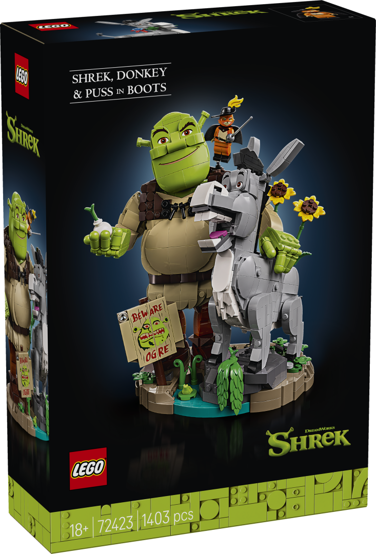 LEGO ICONS Shrek, Donkey & Puss in Boots Set 72423