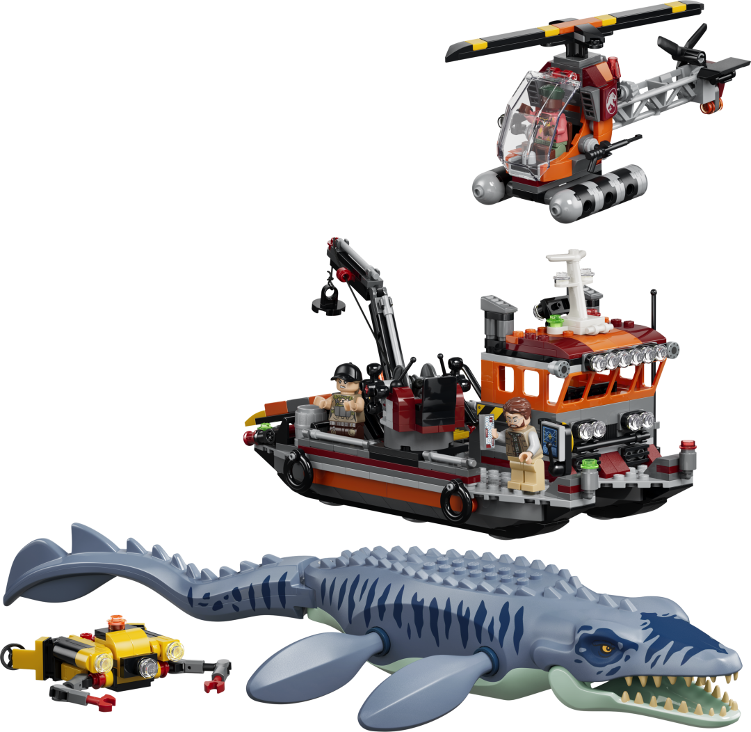 LEGO Jurassic World Mosasaurus Dinosaur Boat Attack Set 77983